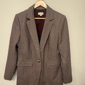 LOFT Women's Pinstripe Blazer in Gray
